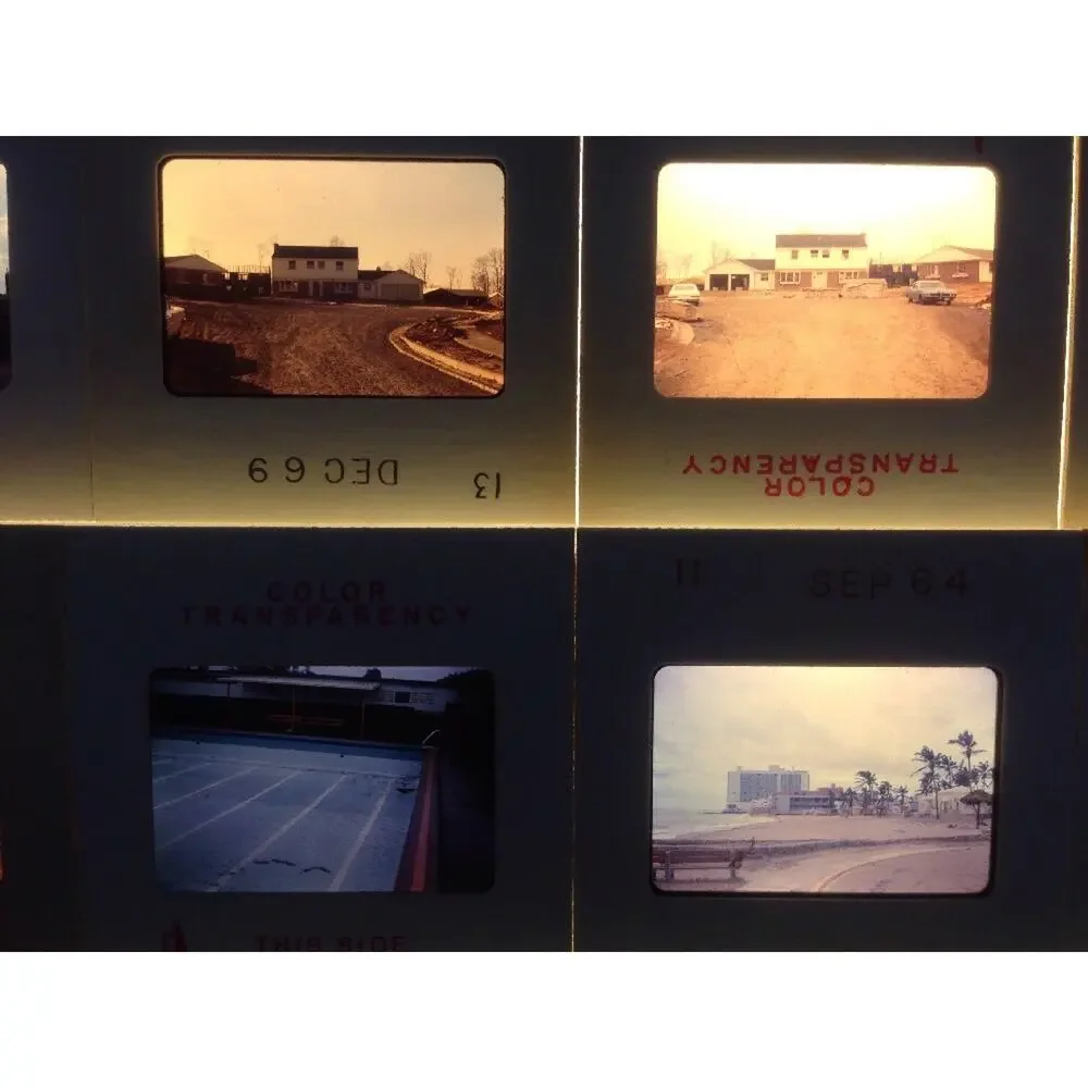 Lot 58 Vintage 60s Housing Development Architecture Buildings Photo Color Slides